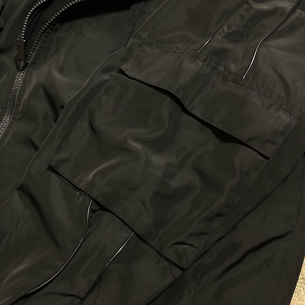 NWOT ALO Yoga Legion Reversible Hooded Oversized Black Jacket (Sz XS) - Picture 8 of 11
